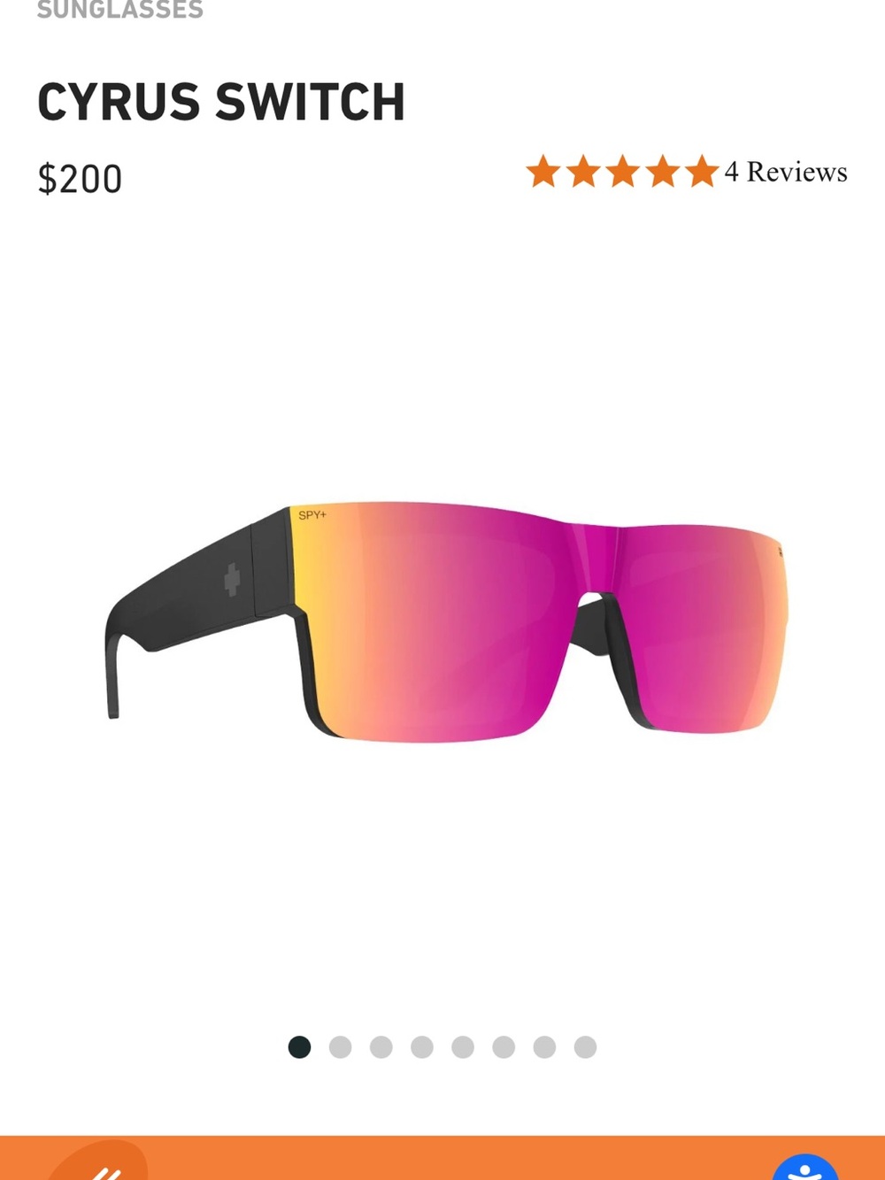 SPY Cyrus Switch Sunglasses — Black Frame with Pink-Orange Mirror Lens